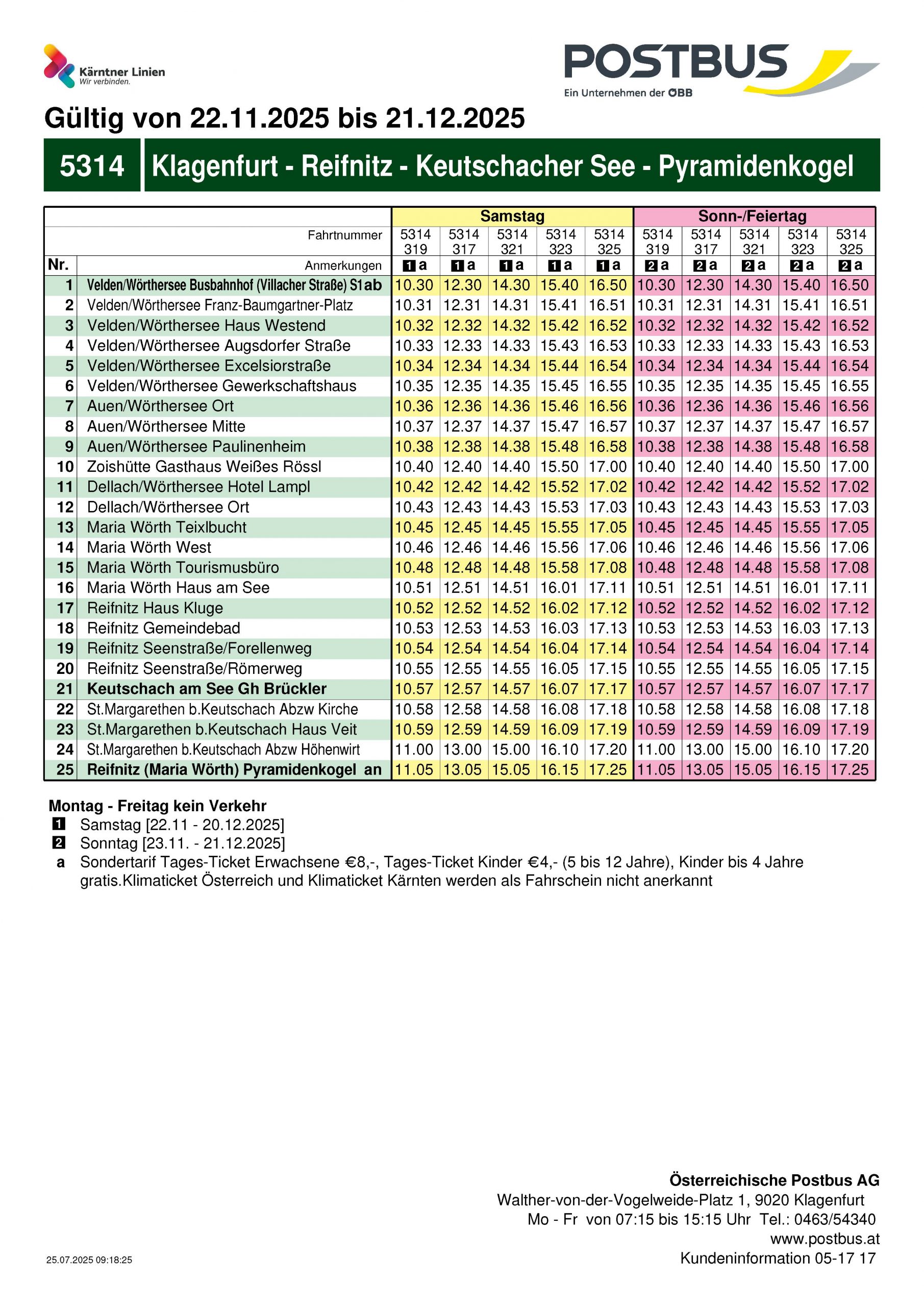 Maria Wörth - Reifnitz - Pyramidenkogel